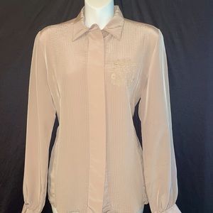 Vintage Gaylord Embellished Cream Shirt